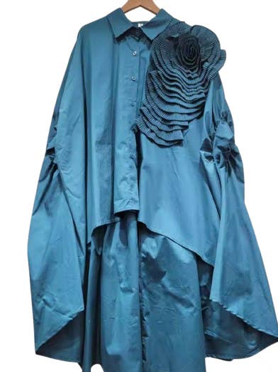 Embellished Hi-Lo Shirt Dress for wholesale by Luxe & Leather by Madonna & Co