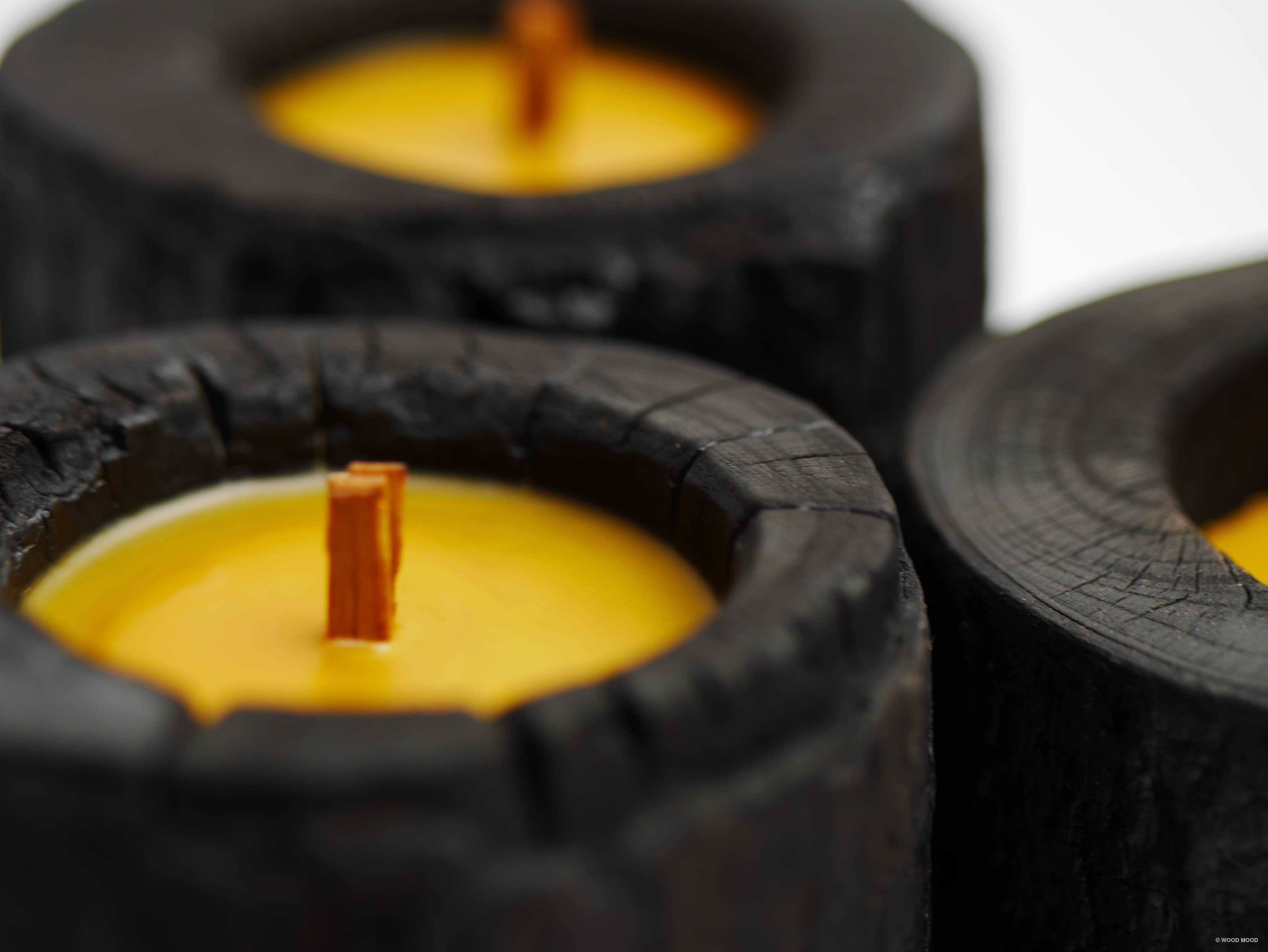 WOOD MOOD - Venta al por mayor Candelabros - Volcano Original | candelabro de madera carbonizada negro cargado16