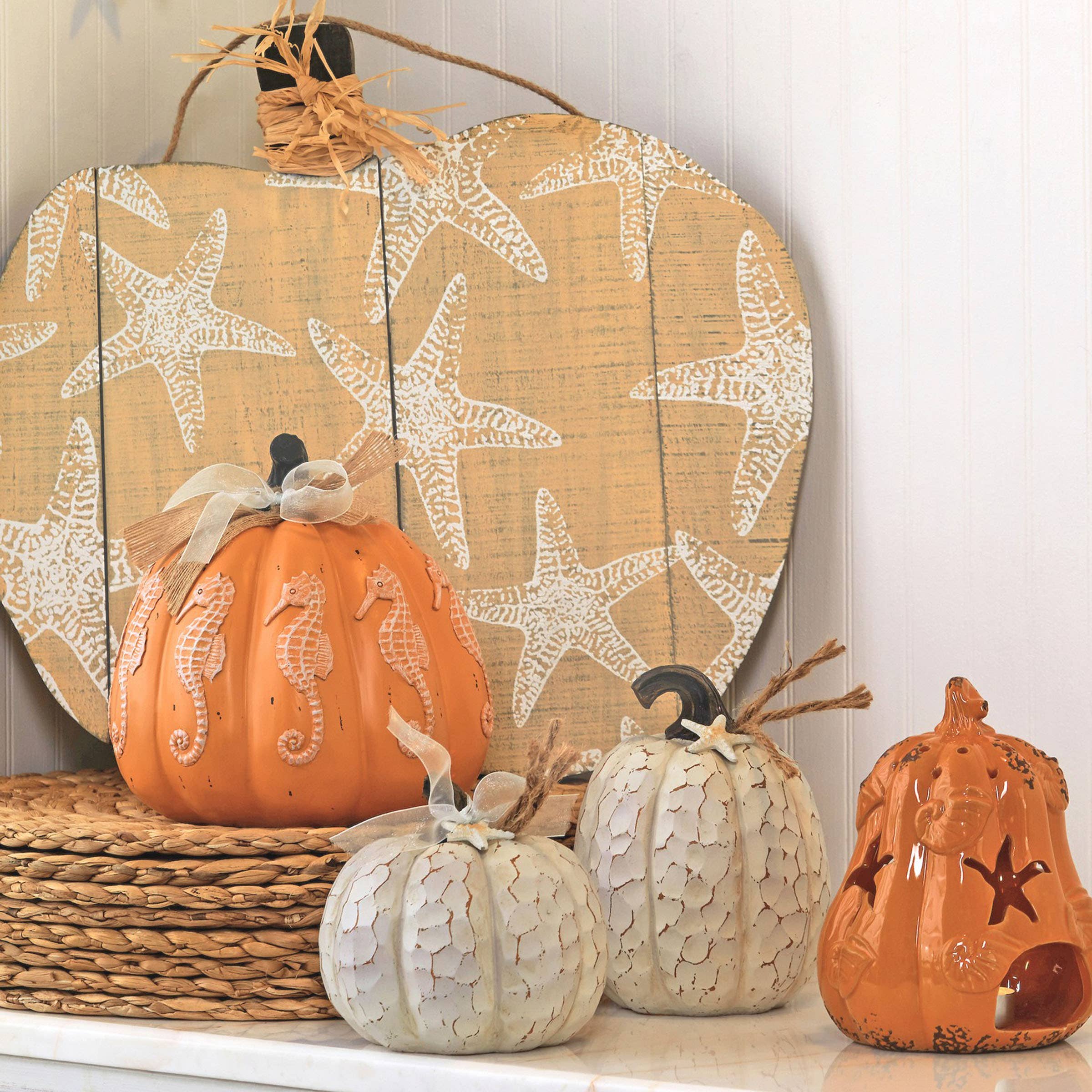 Beachcombers - Vente Bougeoirs - Bougeoir à citrouille en céramique SALE Fall/Harvest Orange2