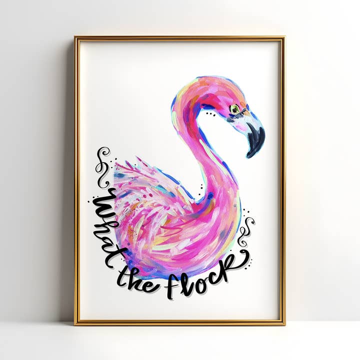 Impression d'art de flamant rose, art de citation drôle, décoration dopamine, affiche murale colorée tendance, maison maximaliste pour la vente par Audra Style