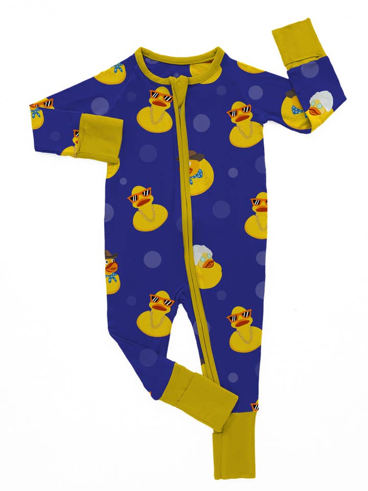 DUCKY DREAMS BAMBOO CONVERTIBLE ZIP ROMPER for wholesale by Ducky Dreams
