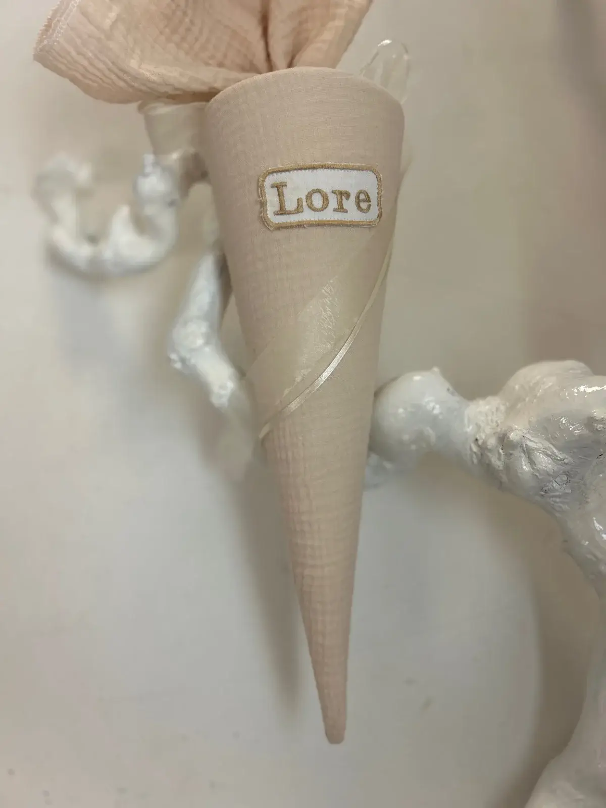 Küstenfieber® - Wholesale Party Favor - Beige school cone made of muslin – 35 cm or 70 cm – Handmade5