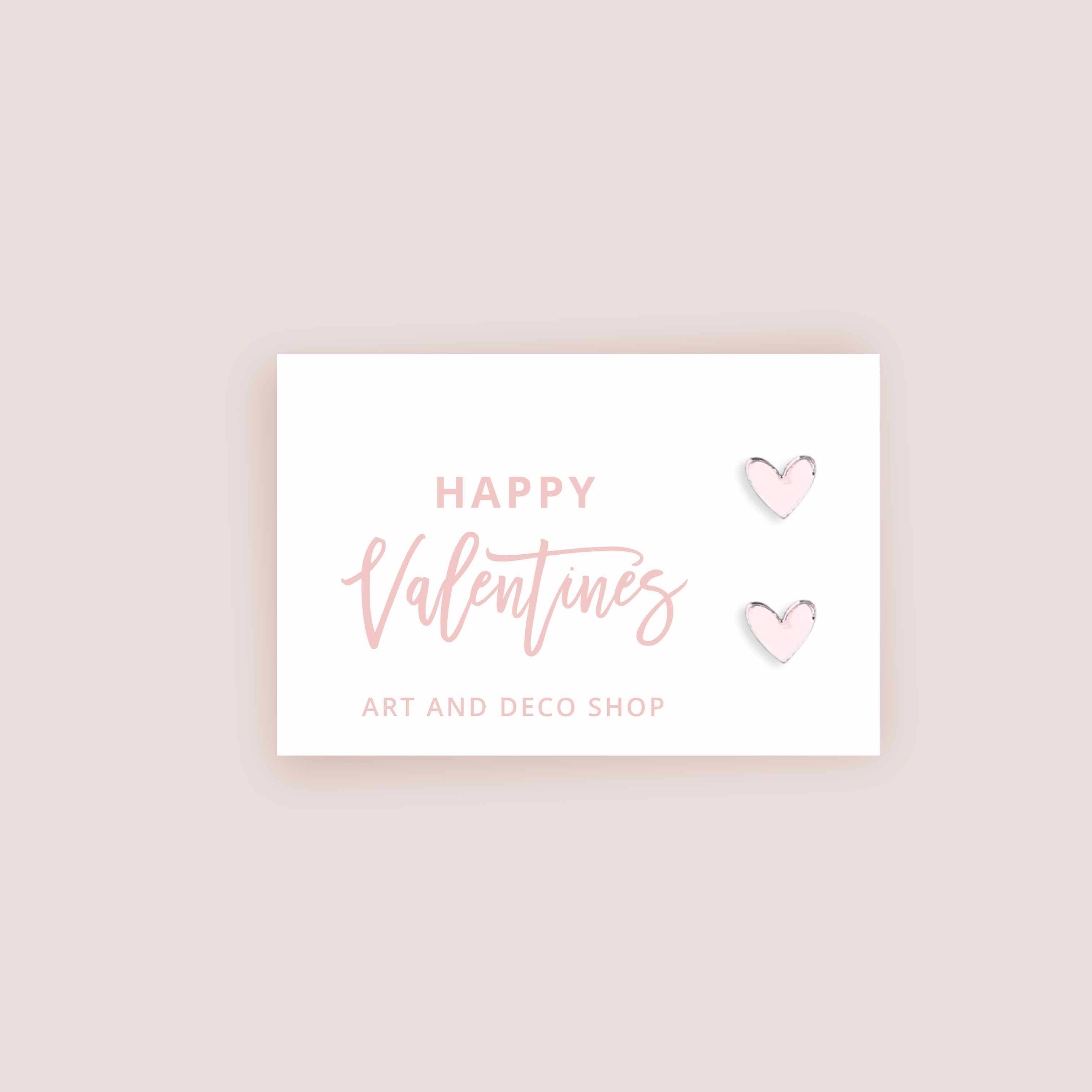 Art and Deco Shop - Vente Clous d'oreille - Boucles d'oreilles à tige en forme de cœur pour la Saint-Valentin - Happy Valentines
