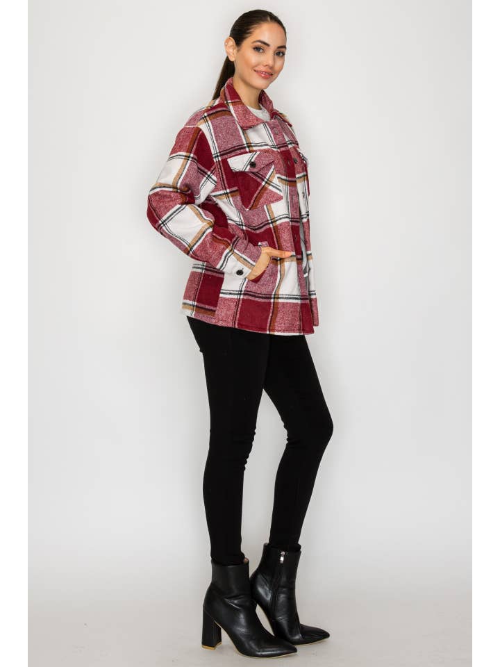 PATRONCITO USA INTERNATIONAL, INC - Wholesale Shirt Jacket/Shacket - Women's - Women Plaid Long Button Shirts Jackets (Shakets) LJ550-202535
