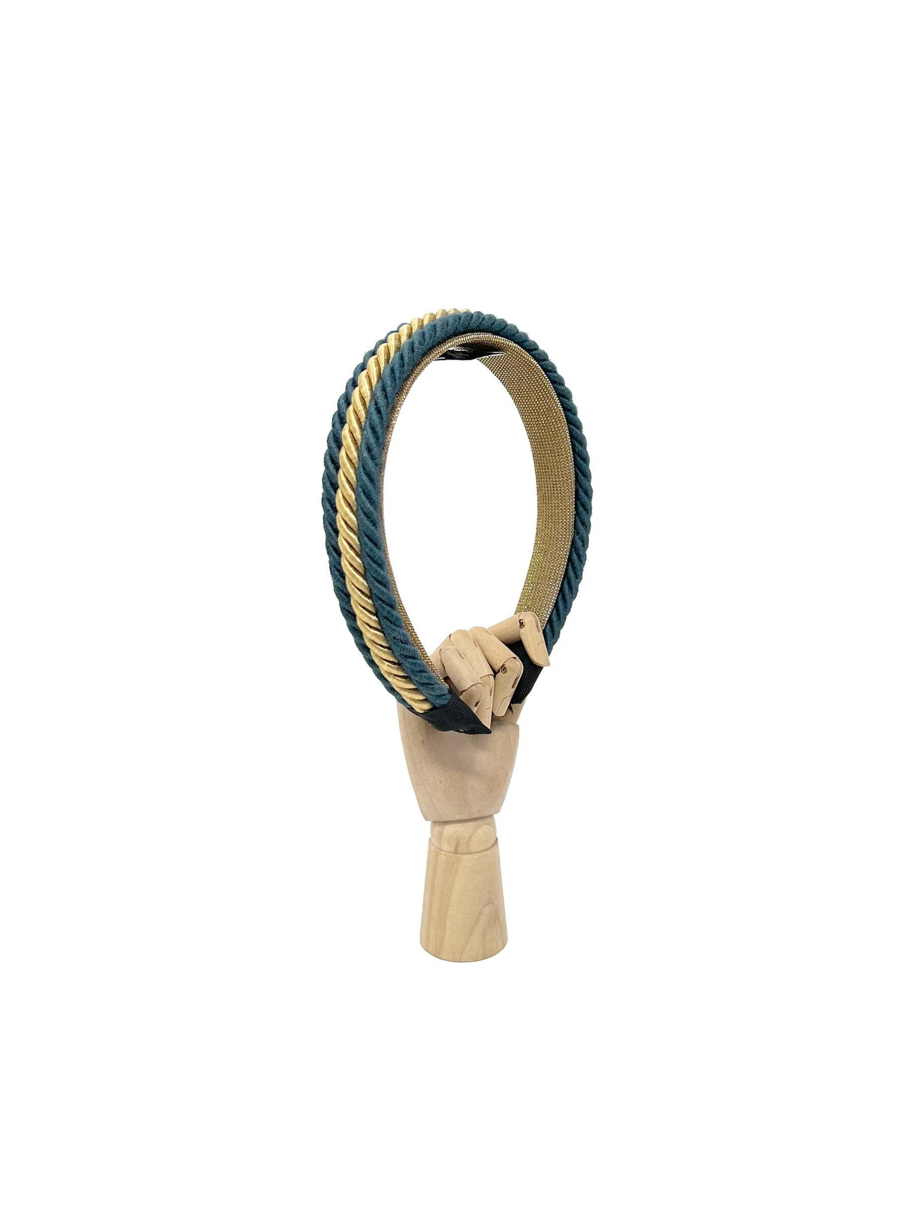 Tétè Accessories - Venta al por mayor Cinta para el pelo - Mujer - Diadema simple de tres cordones en oro y azul aviación3