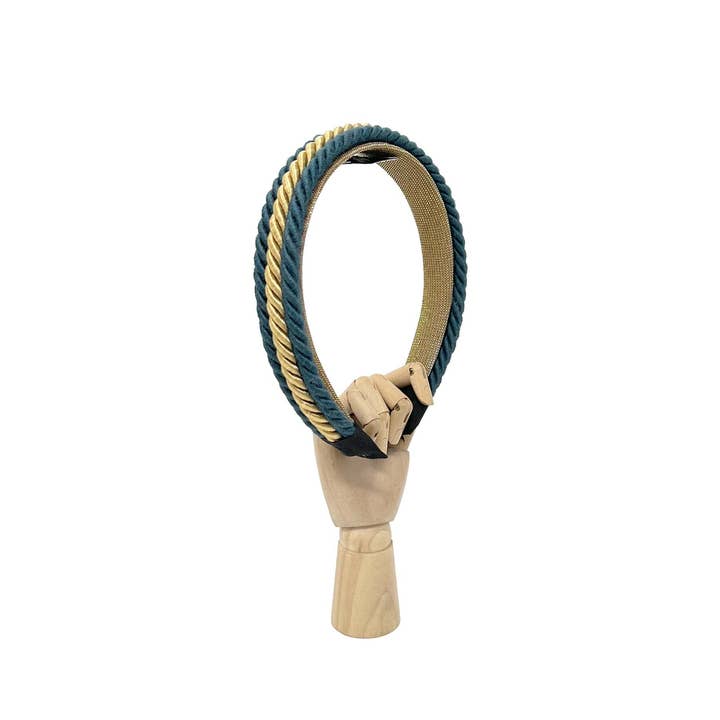 Tétè Accessories - Wholesale Fashion Headband - Women's - Simple gold and avion blue three-strand cord headband3