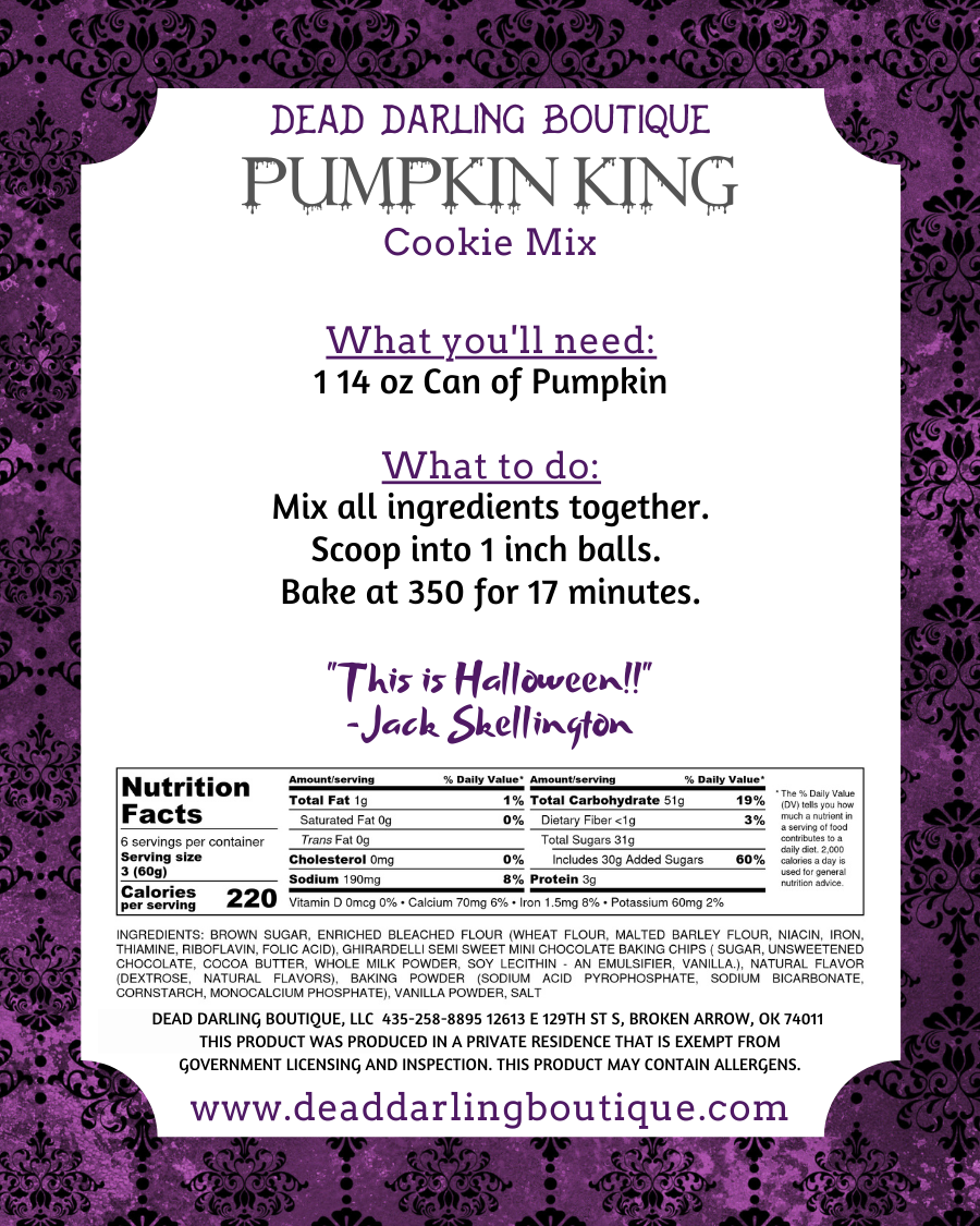 Dead Darling Boutique - Wholesale Cookie Mix - Pumpkin King Cookie Mix1