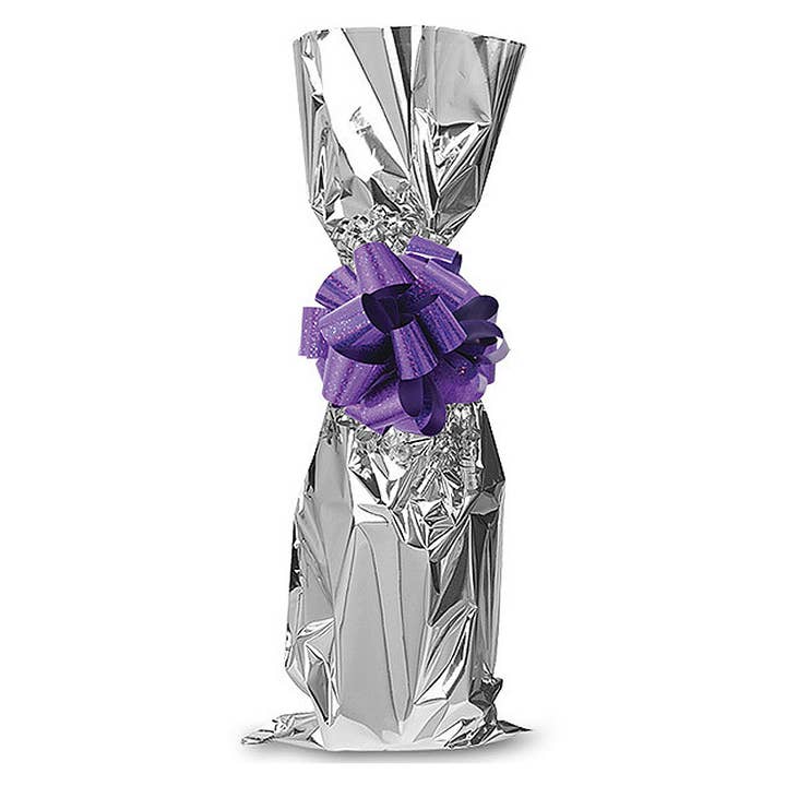 Metallisk Vin Gavepose Sølv 1 Flaske #43 -4250 - Pakke med 50 for engroshandel hos IWA Wine Accessories