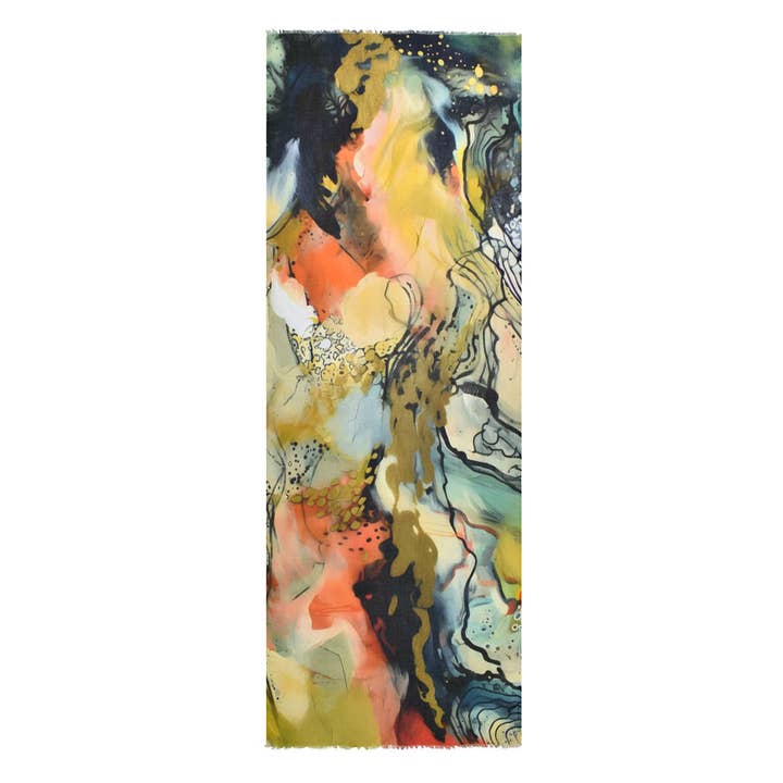 Quincy Abstract Watercolor Scarf for wholesale by Dupatta Designs