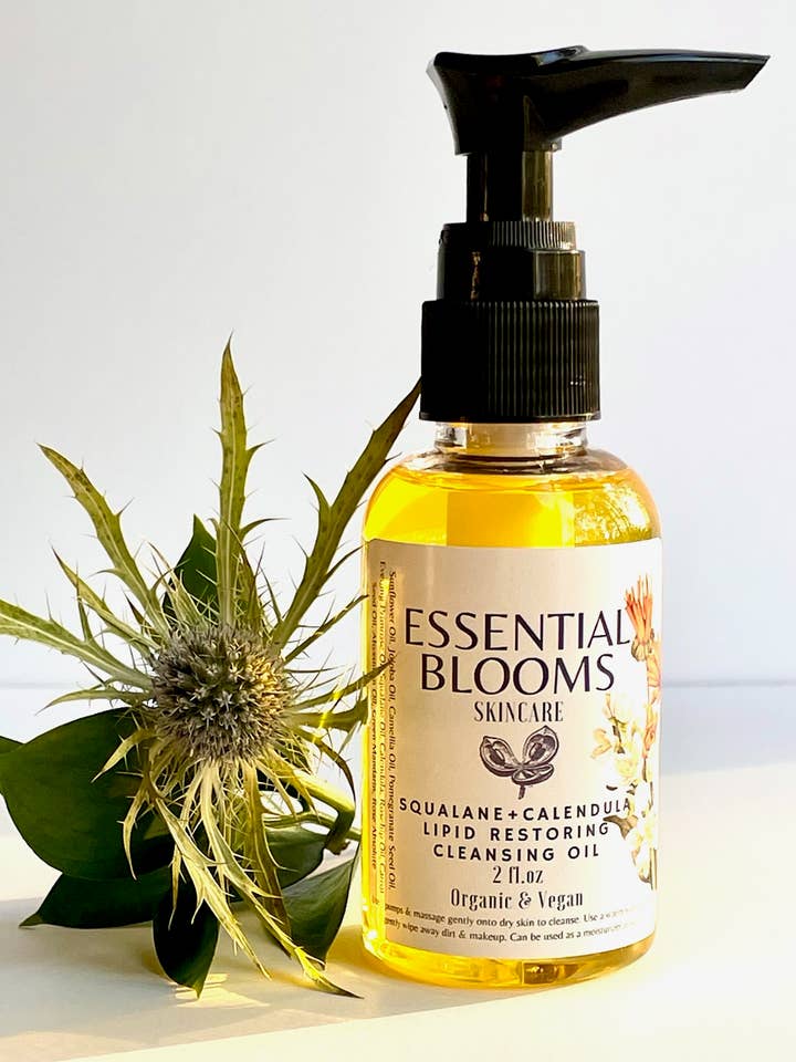 Squalane + Calendula Lipid Restoring Cleansing Oil for wholesale by Essential Blooms Body & Skincare