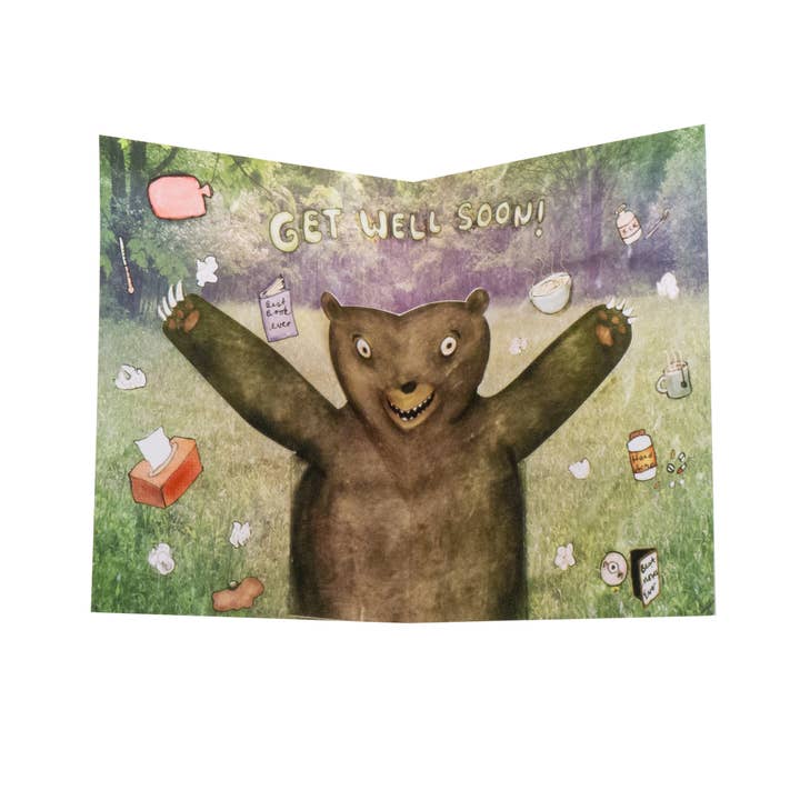 Get Well Bear Hug Pop Up Card for wholesale by Amelia Kieras Paper Arts