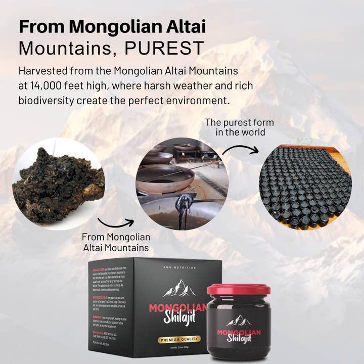 Amu Nutrition – wholesale Oral supplement/vitamin – 50g Mongolian Shilajit Pure Ayurvedic Health Oral Supplement
