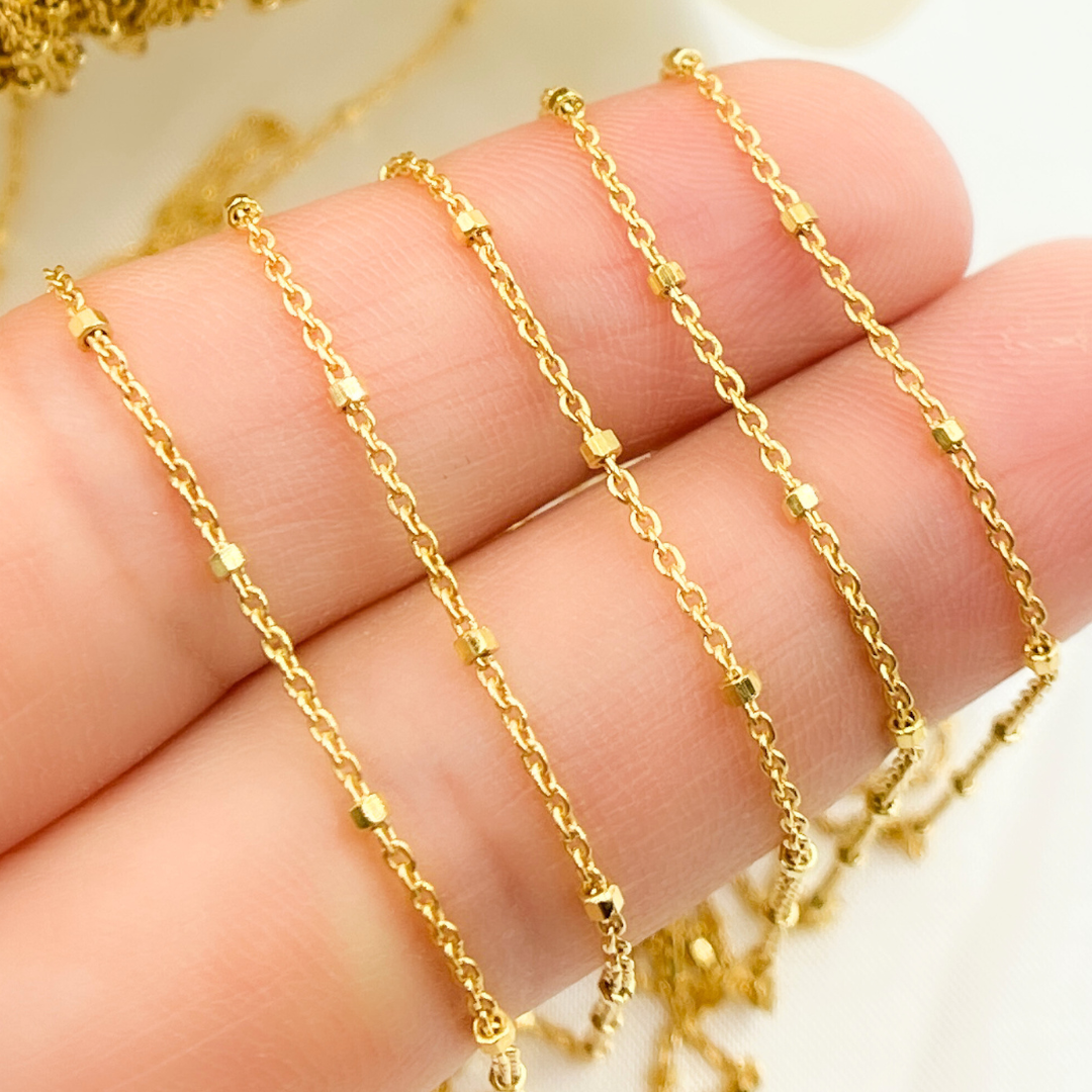 Jewels & Chains - Vente Collier maille et chaîne - Z36GP. Chaîne à maillons cubiques en argent sterling 925 plaqué or0