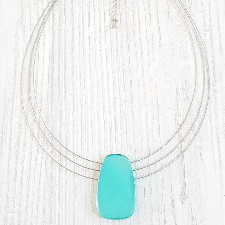 Capiz necklace short / pendant 25 x 40mm / BG-0391 / BG-2505 für den Großhandel von Gloria-Maris