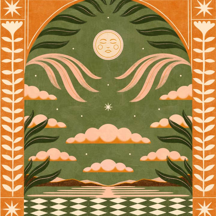 Nïma Nïma Studio - Wholesale Art Print - ‘Moon Dreamer’, Bohemian Celestial Lunar Cloud Art Print3