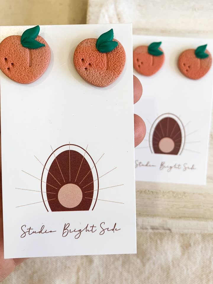 Peach Studs for wholesale by Studio BrightSide