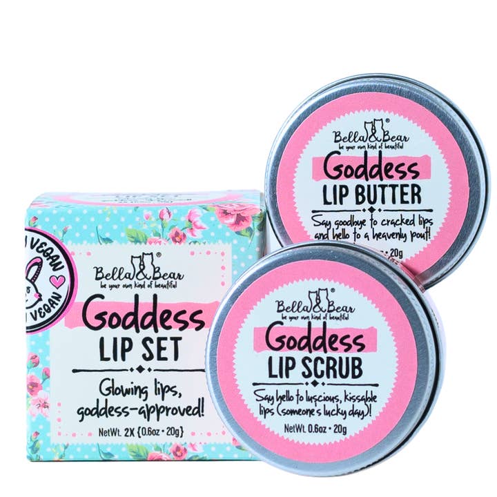 Bella & Bear - Wholesale Lip Scrub/Polish - Goddess Lip Set | Lip Scrub & Lip Butter | Gift Set
