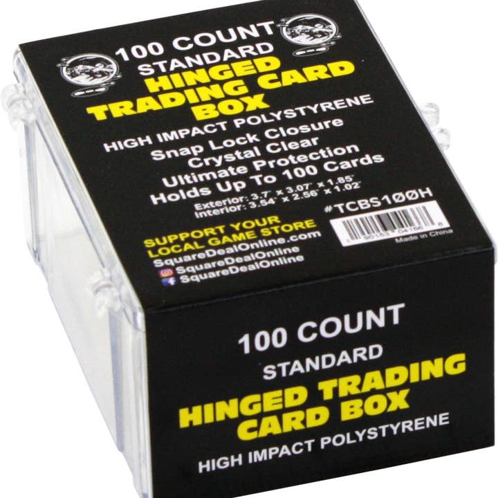 Trading Card Hinged Box - 100 Card - High Impact Polystyrene for wholesale by Square Deal Recordings & Supplies