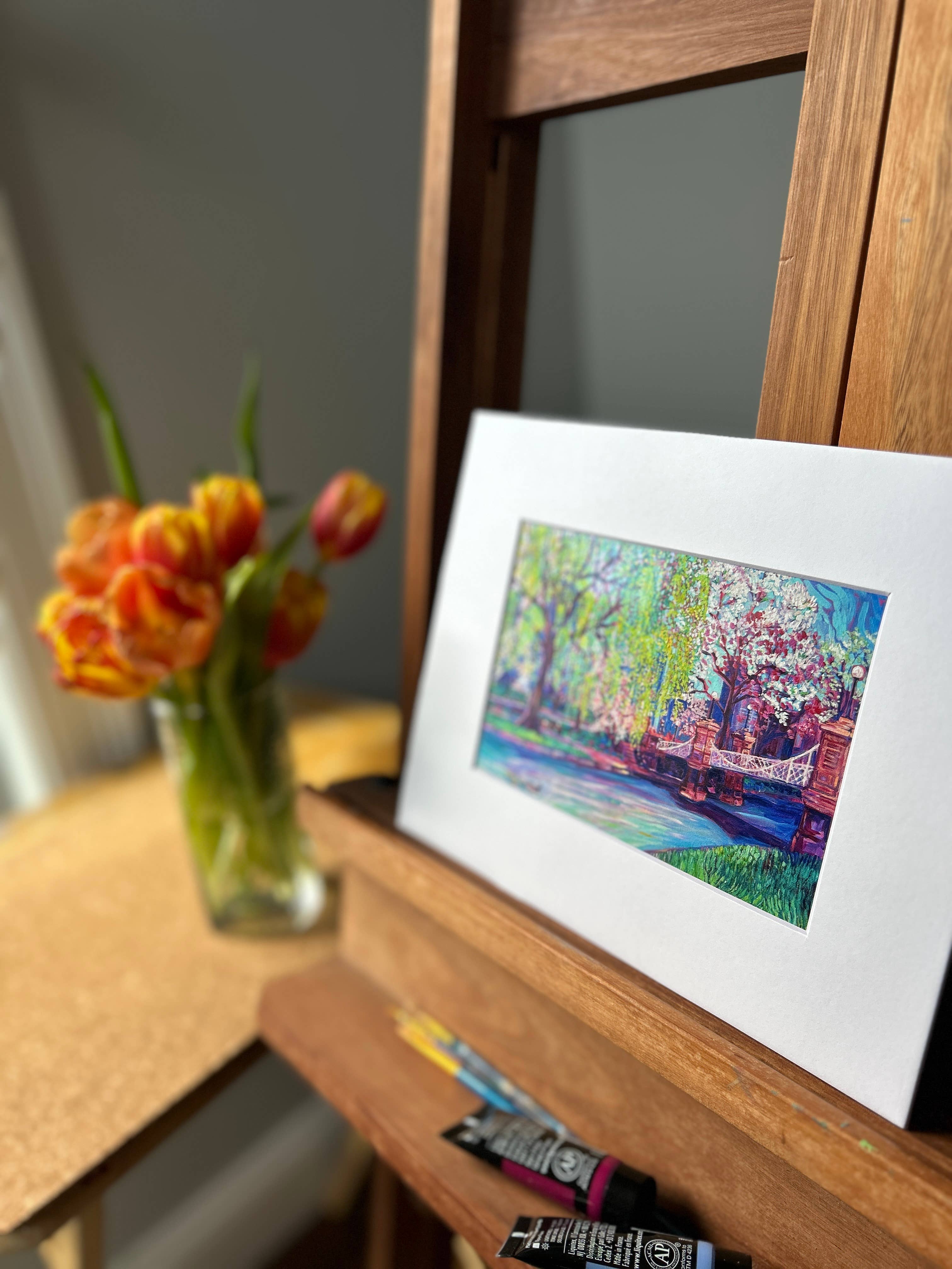 Ally Bartoszewicz Art - Wholesale Art Print - "Hello Again, Boston" 5x7 print with 8x10 mat- Public Garden3