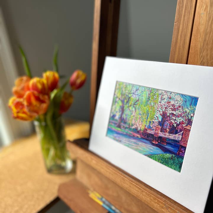 Ally Bartoszewicz Art - Wholesale Art Print - "Hello Again, Boston" 5x7 print with 8x10 mat- Public Garden3
