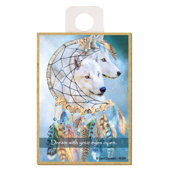 Wolves Dream with Your Eyes Open. / Dream Catcher Artwork for wholesale by SJT Enterprises, Inc.