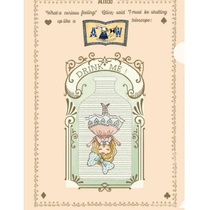 Alice A5 Clear File Folder | DRINK ME for wholesale by 「FUNJI」In Japan