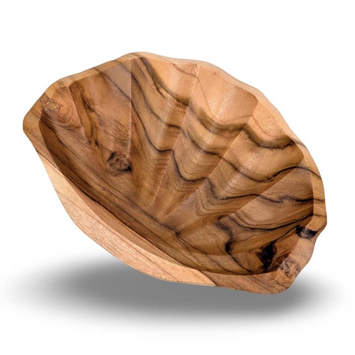 BOL EN BOIS EN FORME DE PALOURDE, Bol Océan Ornemental, Bol en Bois Naturel, Bol en Forme de Palourde pour la vente par baligood