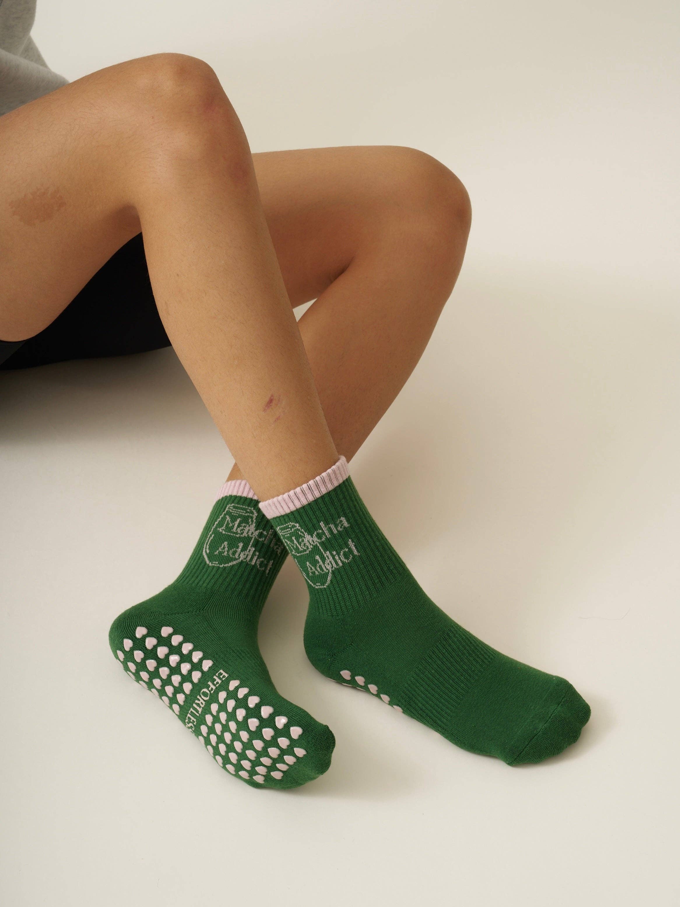 Effortless Club - Wholesale Socks - Women's - 🍵 Matcha Addict Grip Sock, Pilates Socks1