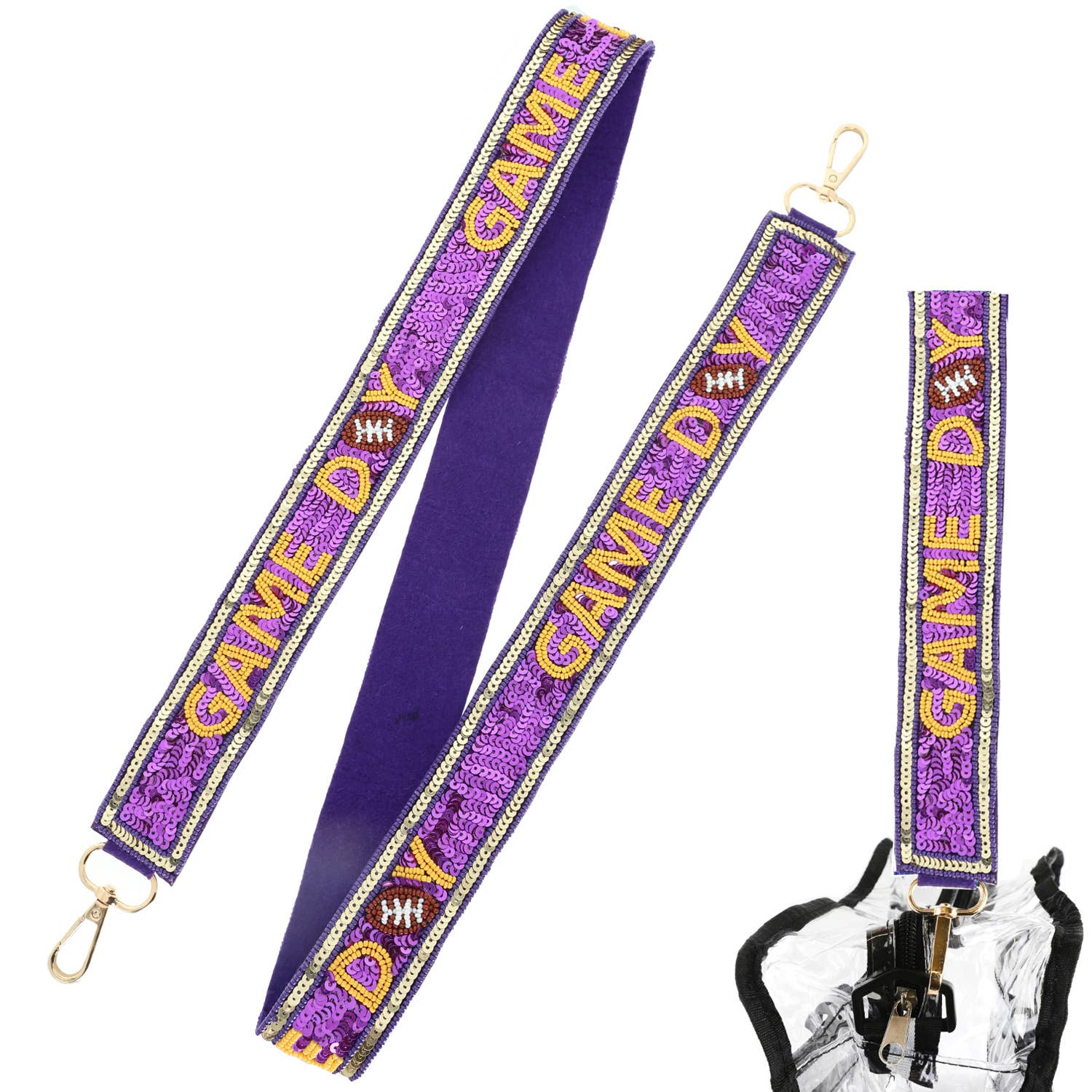 SP Sophia Collection - Wholesale Bag Strap - Women's - Game Day Seed Beaded Sequins Shoulder Bag Strap 12