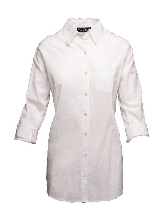 Solid White KikiSol Boyfriend Shirt for wholesale by KikiSol