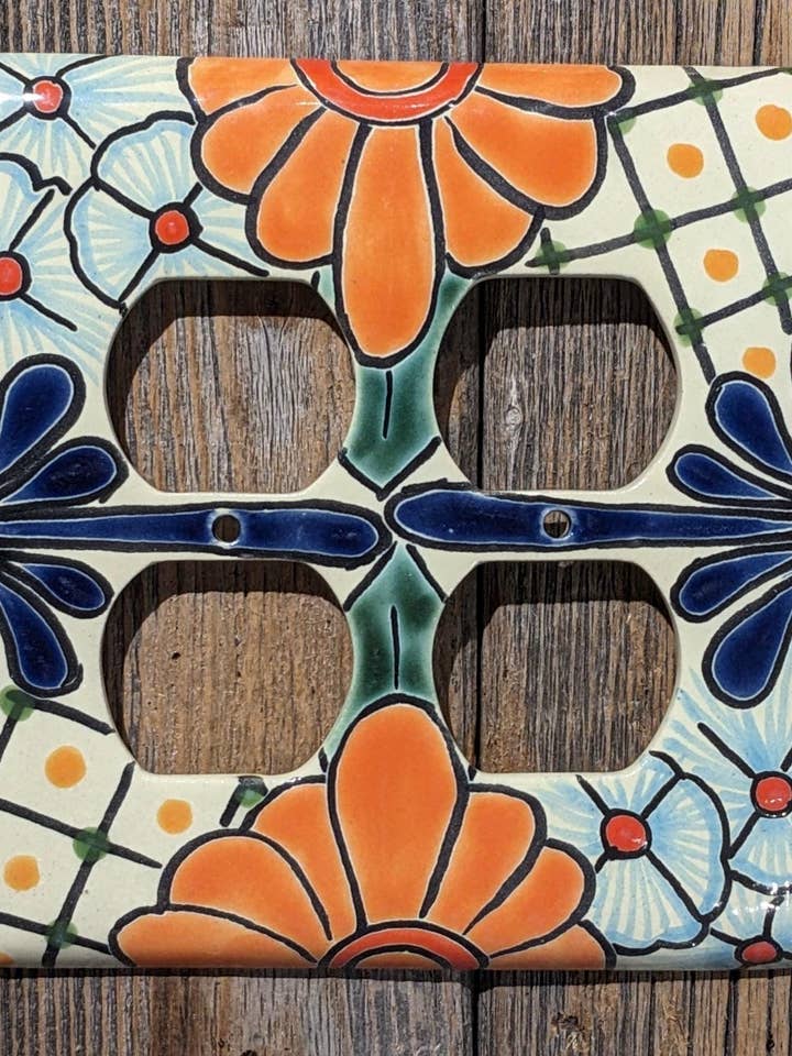 Talavera Double Outlet Cover for wholesale by Camino TX