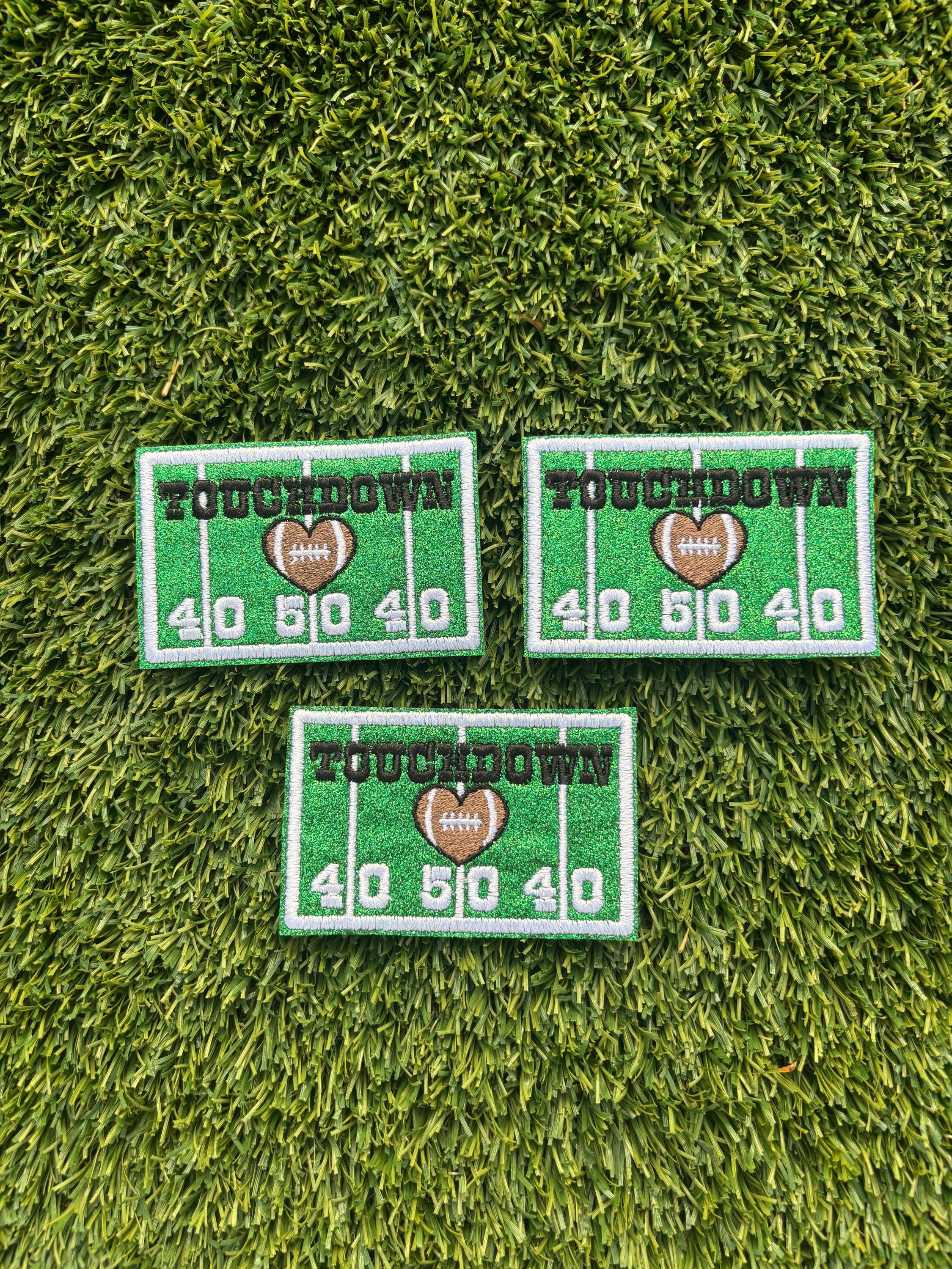 Op maat Touchdown Voetbalveld Glitter Strijkapplicatie #2 voor groothandel op Faire0