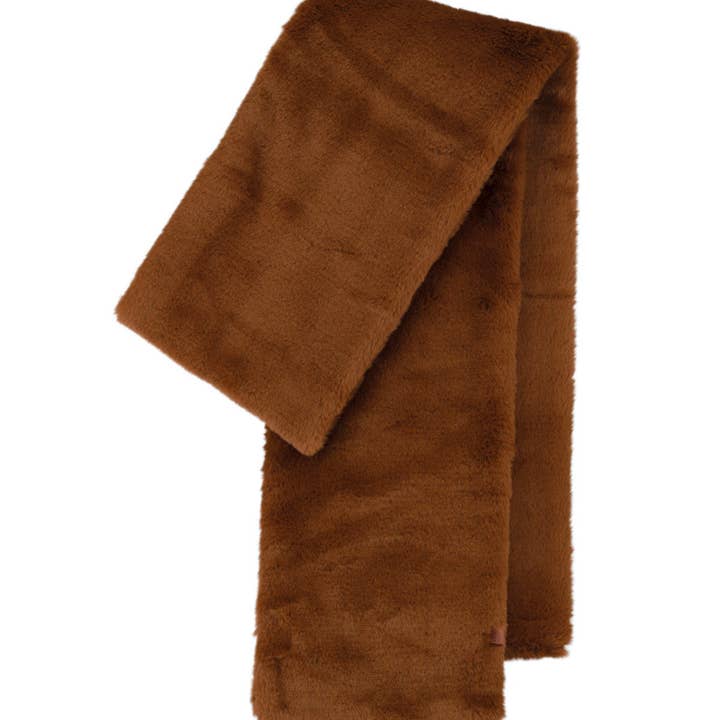 2033-02-9 FAUX FUR SCARF BROWN for wholesale on Faire0