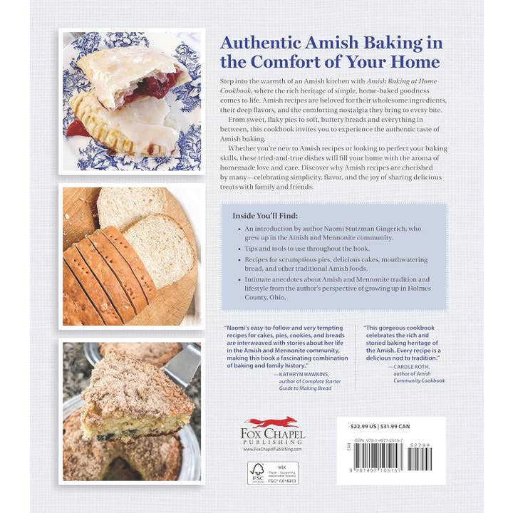 Fox Chapel Publishing - Wholesale Baking & Dessert Book - Amish Baking at Home Cookbook - Recipes From My Heritage1