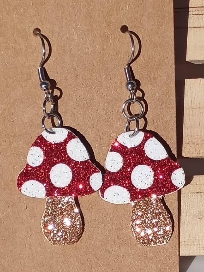 Mushroom Earrings, Shroom Earrings, Fairy Core Earrings for wholesale by Sunshine Crafts