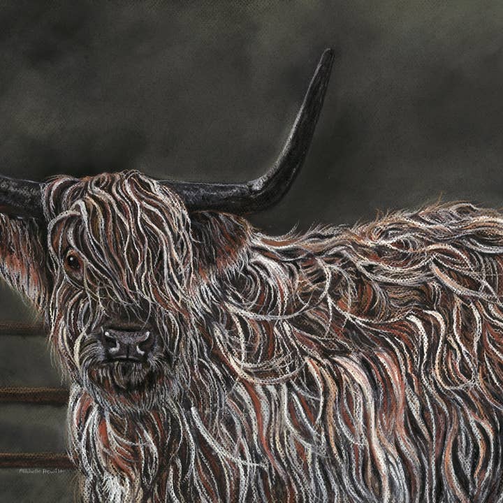 Tryck av originalpastellkonstverk 'Angus' för wholesale av Michelle Hewitt Wildlife Artist