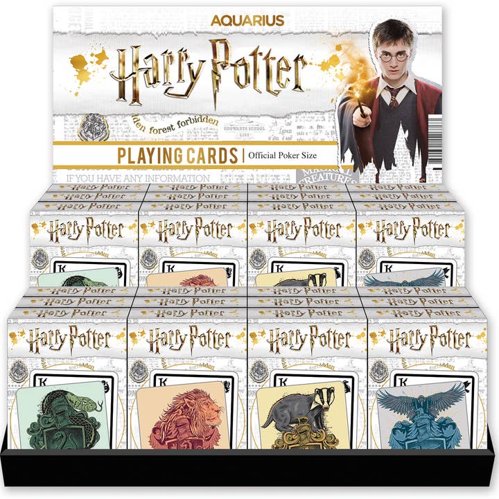 Harry Potter House Crests Playing Card Display (24 Packs) for wholesale by Mimi Imports - Harry Potter