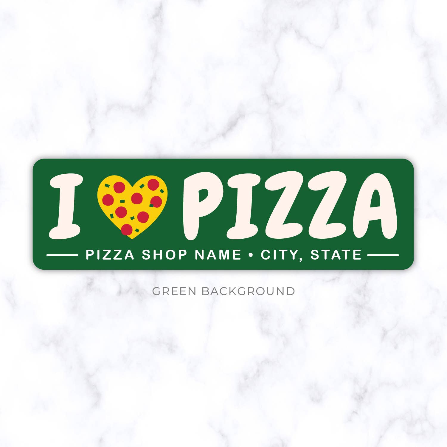 The Orange Ampersand - Wholesale Sticker -  I Love Pizza - Custom Pizza Restaurant Stickers4