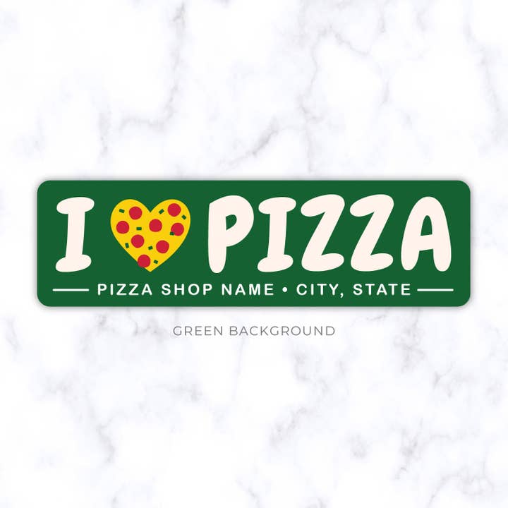 The Orange Ampersand - Wholesale Sticker - I Love Pizza - Custom Pizza Restaurant Stickers4