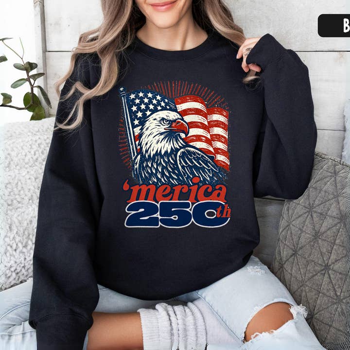 Sweatshirt Aigle 250e Anniversaire de l'Amérique Vêtement Patriotique pour la vente par Vivtrek