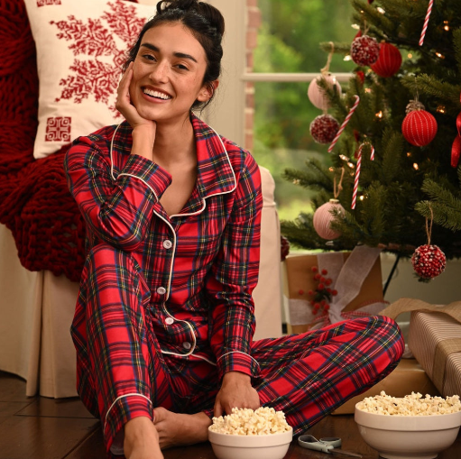 Sugar Bee Clothing - Wholesale Sleepwear Set - Kids - Christmas 2025 Pajamas- Button Down - Tartan 2