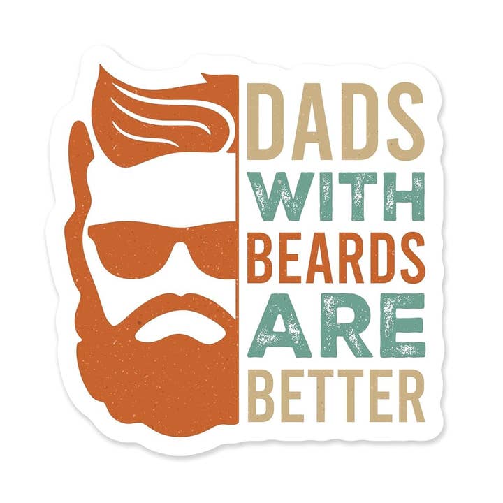 Dads With Beards are Better Husband Sticker for wholesale by Lyrical River Designs