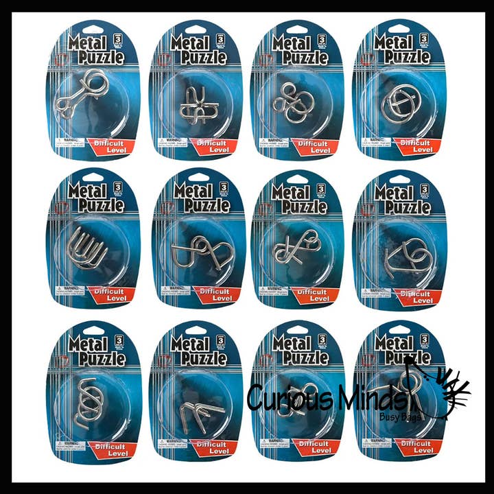 Curious Minds Toys - Wholesale Puzzle - Kids - 1 Mini Metal Wire Brain Teaser Puzzles - Peg1