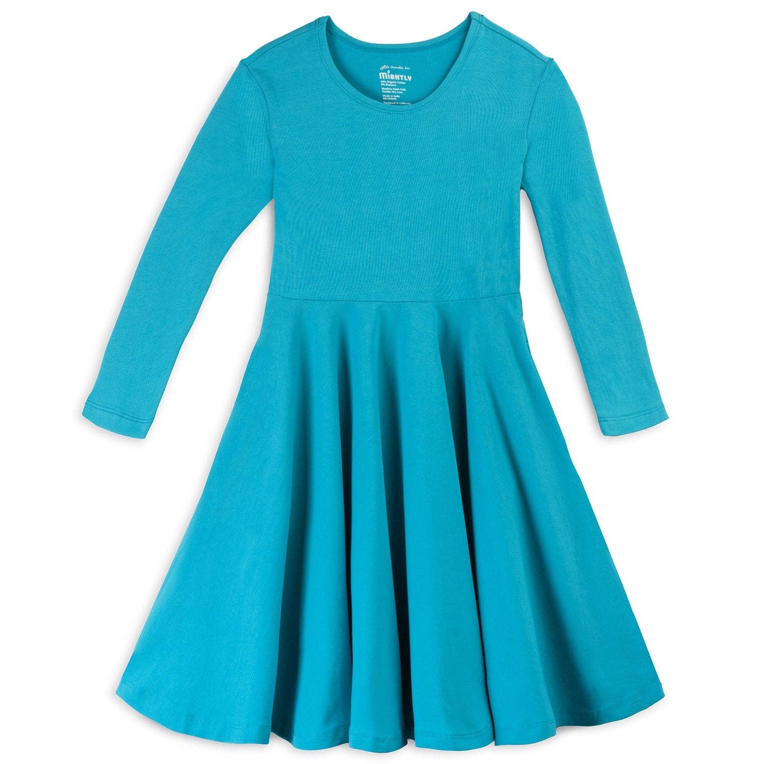 Mightly - Wholesale Dress - Kids - Organic Cotton 3/4 Sleeve Twirl Design: Core Colors2