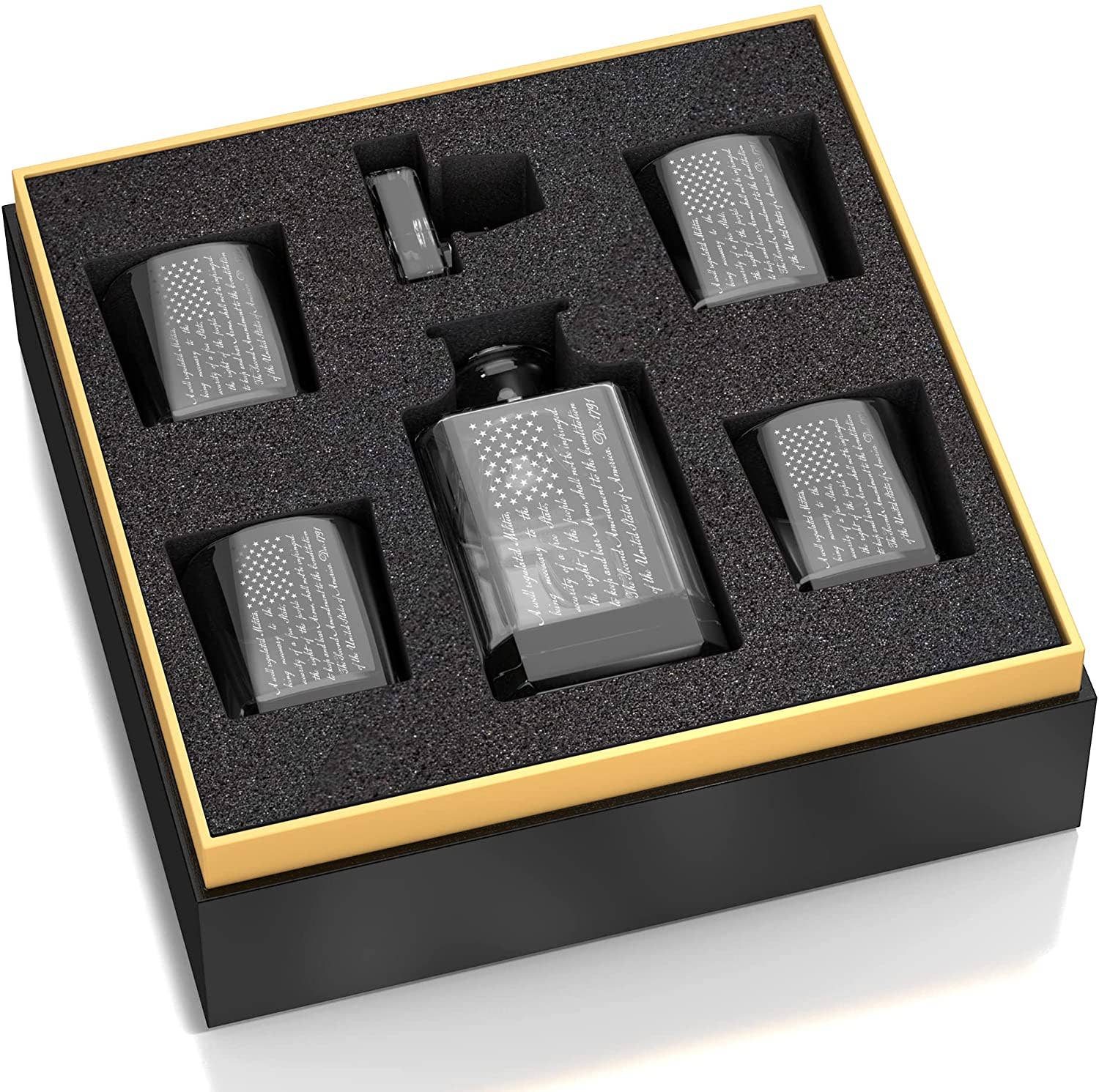 Old Southern Brass - Vendita all'ingrosso Decanter - Set regalo whiskey con decanter e 4 bicchieri 2nd Amendment7