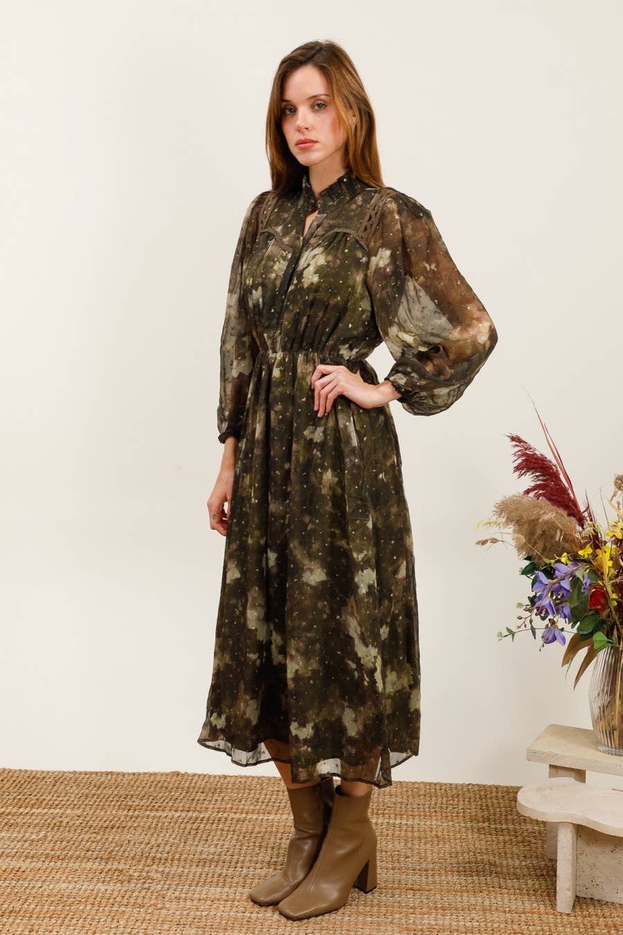 MOOYA - Wholesale Dress - Women's - Flowy long dress with gradient print - M211-16