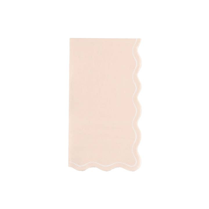 MCL25-GT22-Pink Scallop Guest Towels for wholesale by Gatherings by Curated Paperie