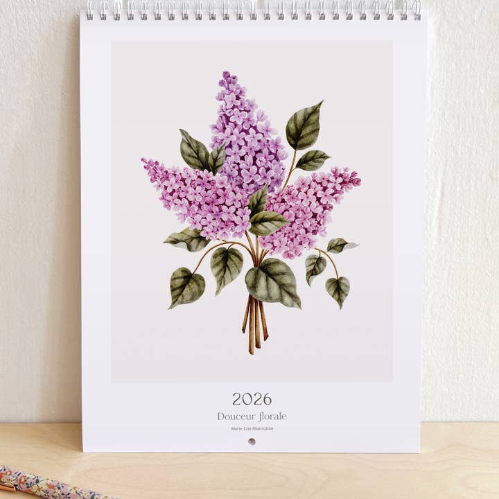 Marie-Lise Illustration - Wholesale Calendar - Calendrier 2026 - Douceur Florale