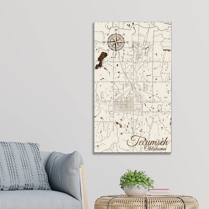 Oklahoma: Tecumseh Street Visa karta för wholesale av Fire & Pine