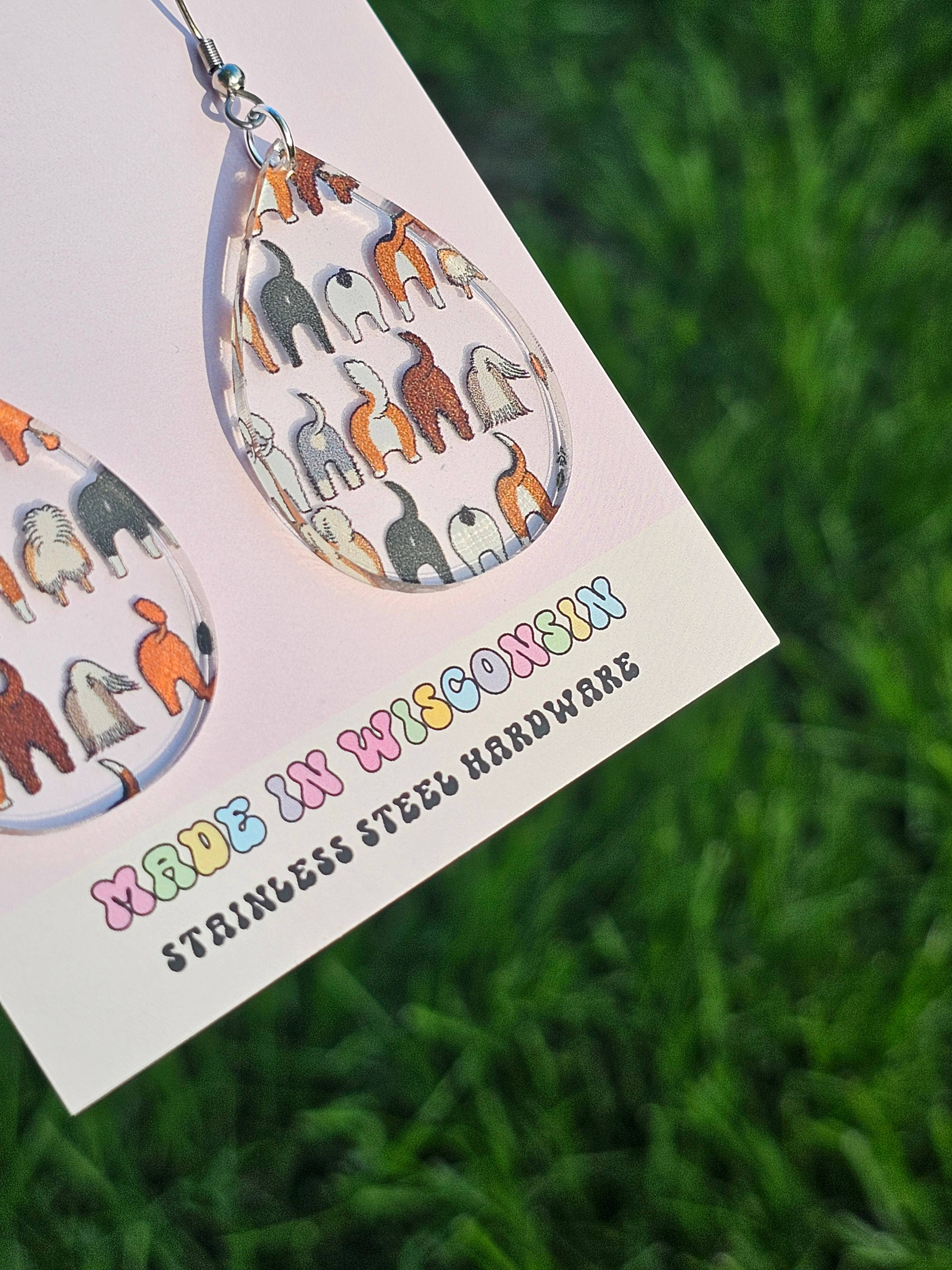 Jedi Woods LLC - Wholesale Dangle Earrings - Dog Butt Earring Dangles6